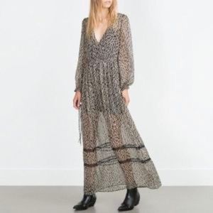 Zara Floral Maxi Dress Medium